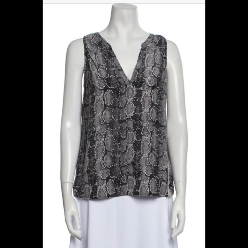 Joie 100% silk snake print tank top size small.